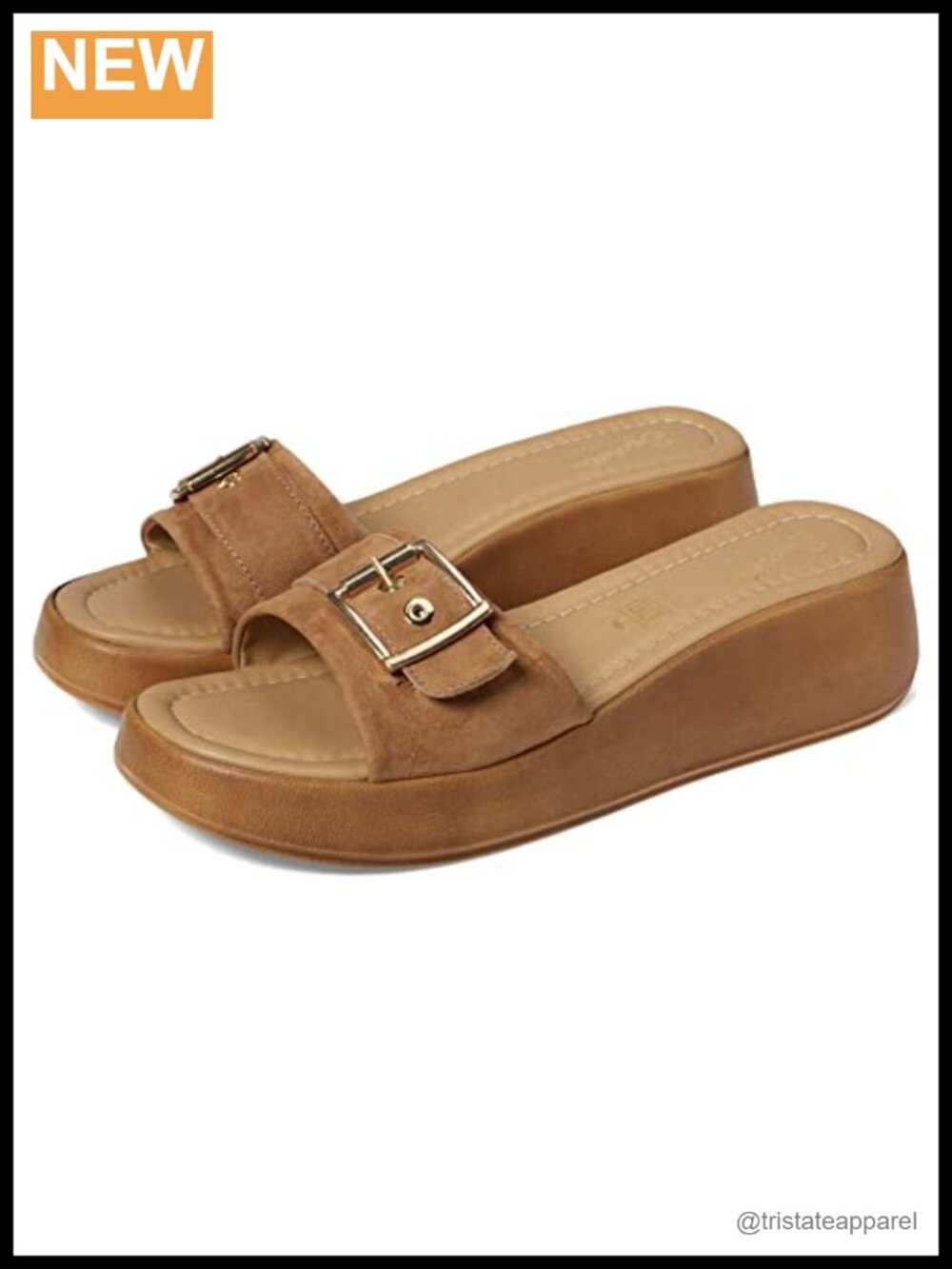 Seychelles Cherry Suede Slide On Wedge Sandals Buckle Ankle Strap